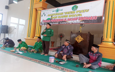 PCNU Gorontalo Bersama YP Al-Maarif Sidoharjo Way Panji Gelar Kegiatan Santunan Anak Yatim